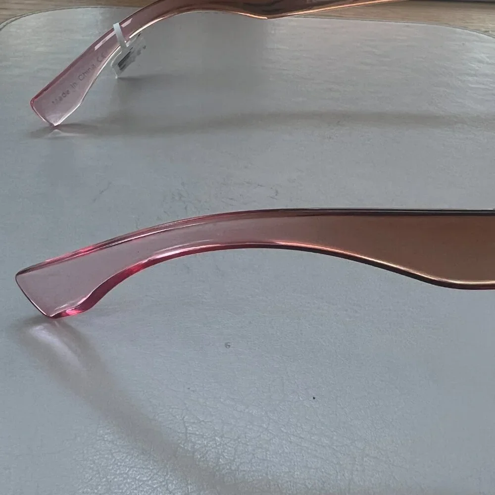 Nordstrom Office Chic Blue Light Computer Acetate Glasses Pink Nude 58mm